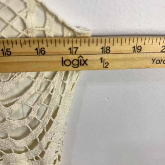 Staring At Stars Mini Dress Womens 6 Ivory Lace Overlay Sleeveless Boho Party - Picture 5 of 6